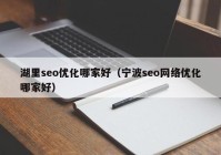 湖里seo优化哪家好（宁波seo网络优化哪家好）